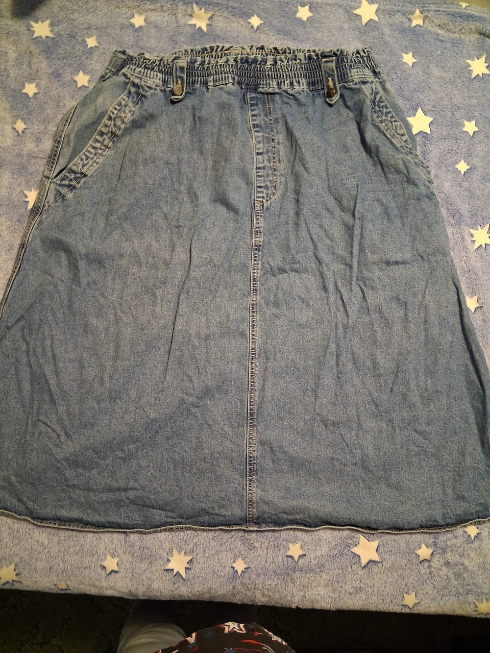 VTG 80s 90s Gitano Denim Maxi Skirt Paperbag Waist Plus Size 18 High Rise Mom
